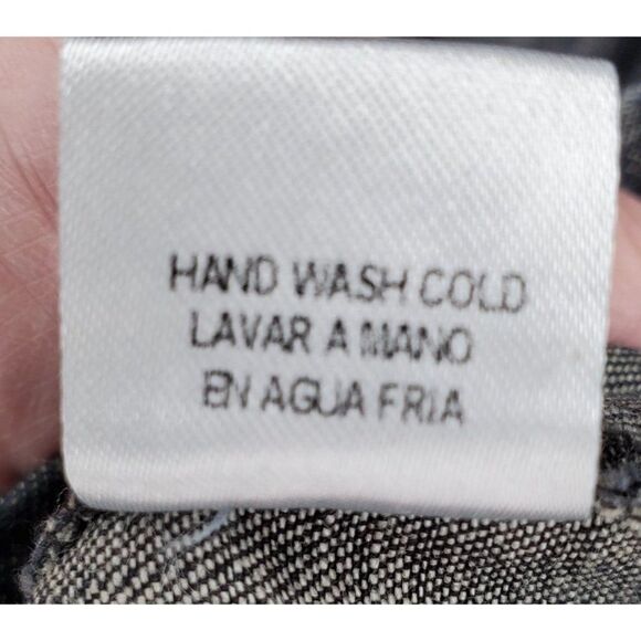 Ellison Denim Jacket Womens Hooded Roll Tab Sleeve Zip Button Front Blue Small - Picture 9 of 10